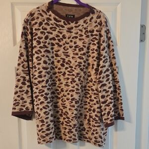Fate Leopard Spot Knit Top - Beige & Brown